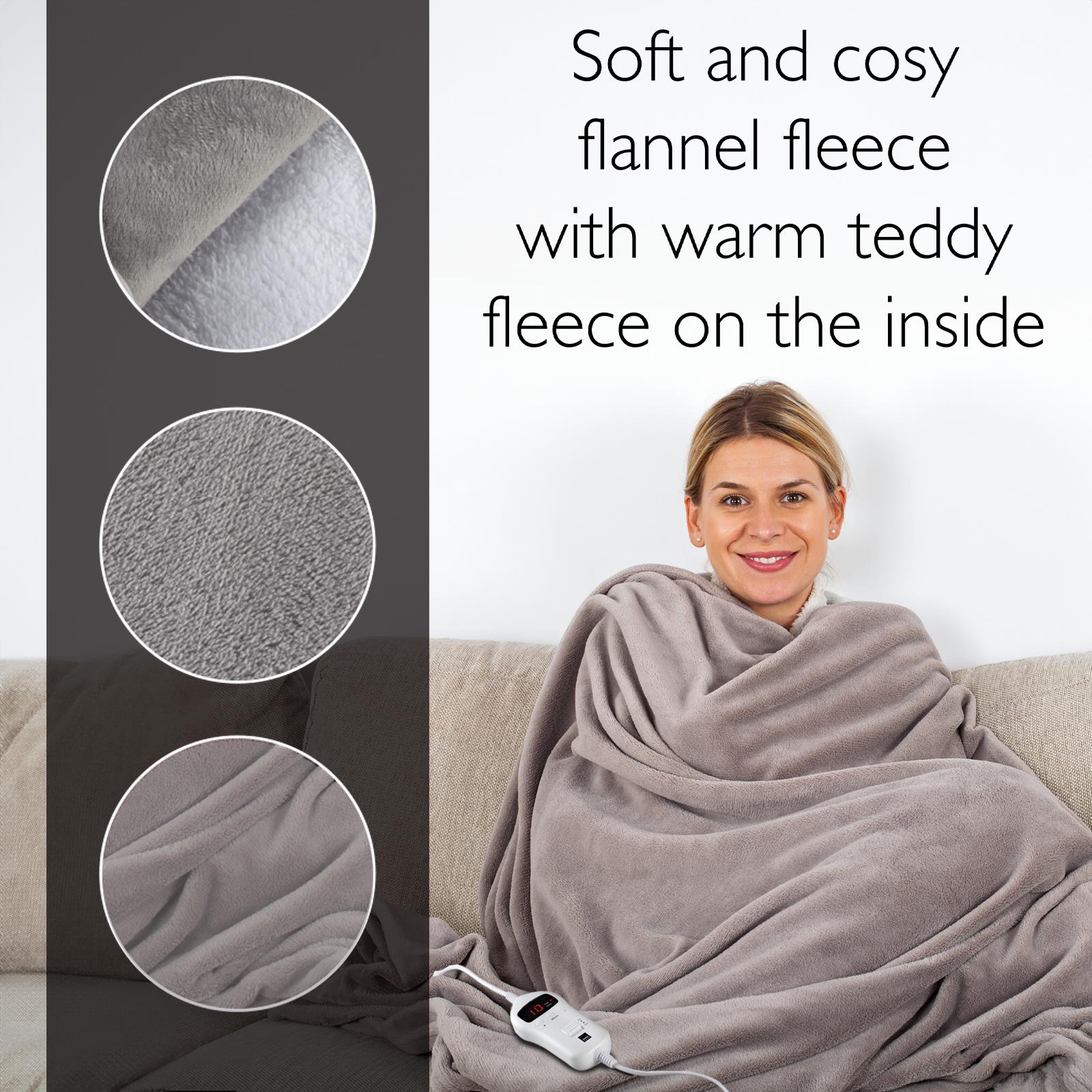 Sensio Home Luxury Heated Throw Electric Blanket Grey