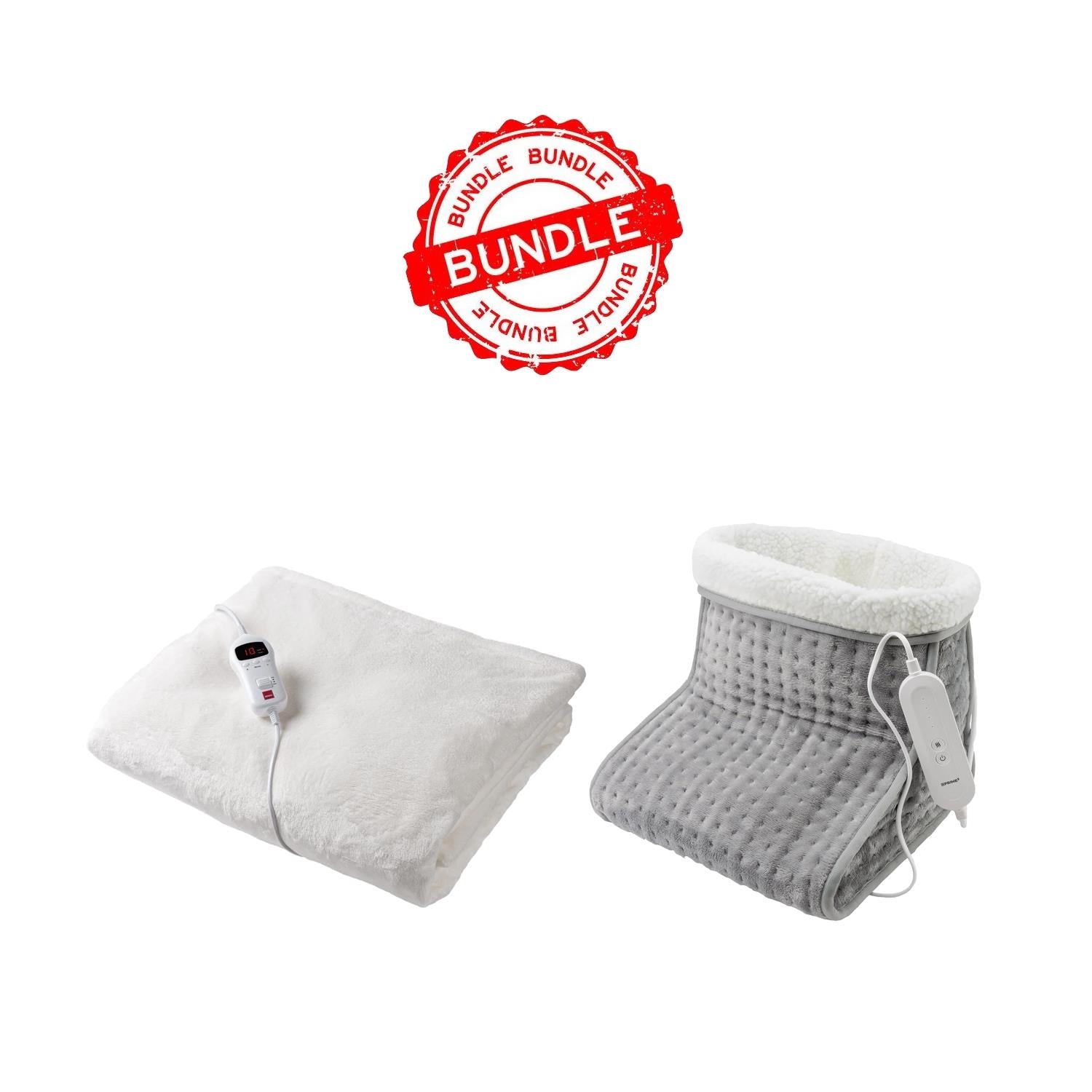 Sensiohome Cozy Kit – Cream Luxury Heated Throw + Foot Warmer - Value Bundle