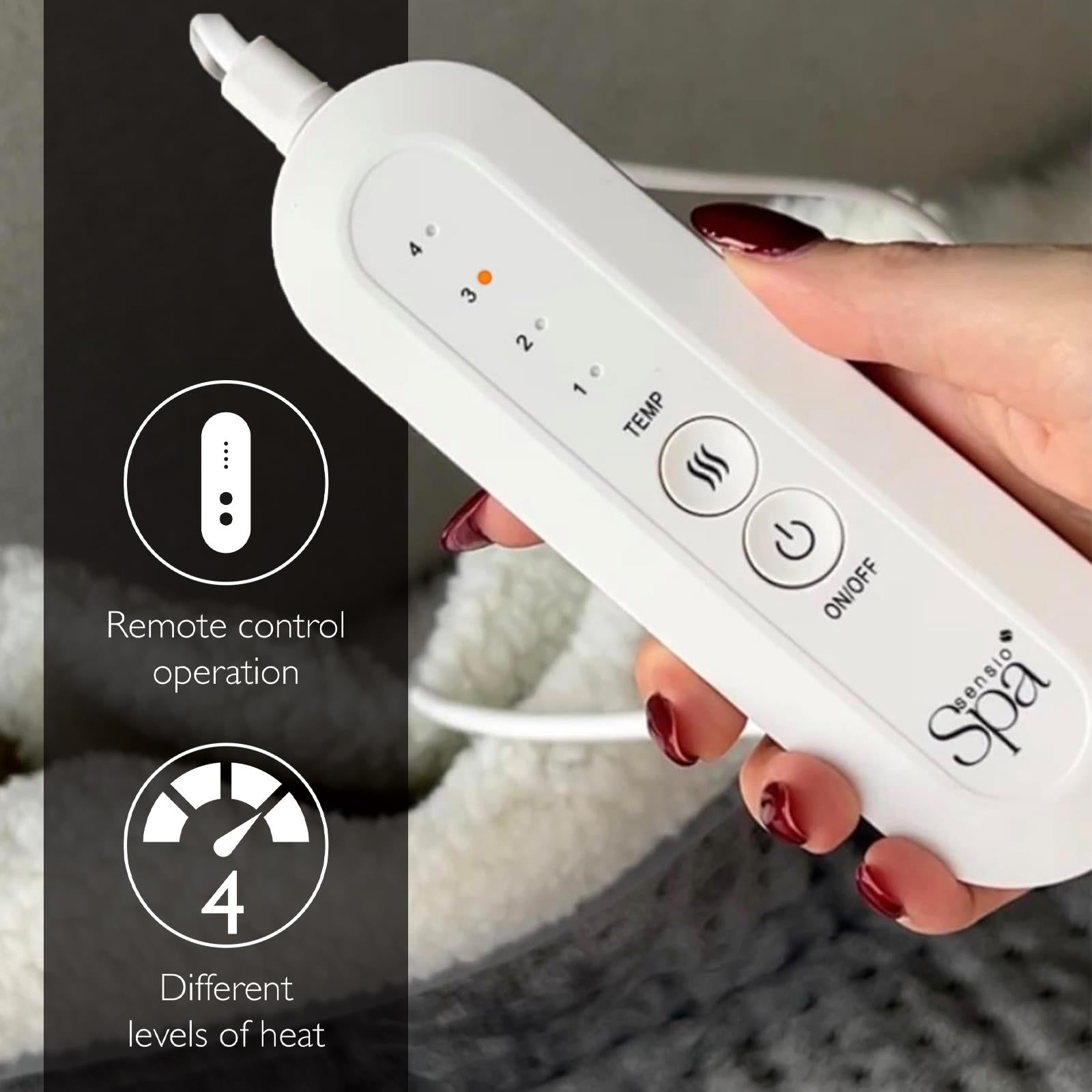 Sensiohome Cozy Kit – Cream Luxury Heated Throw + Foot Warmer - Value Bundle