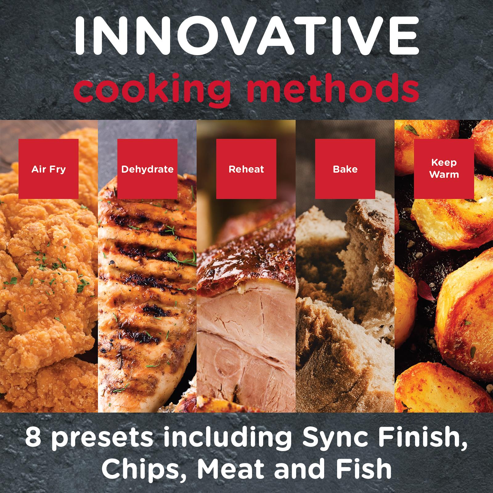 Sensio Home Dual Basket Zone Large 8L Air Fryer, 8 in 1 with Smart Sync Finish, 2400W