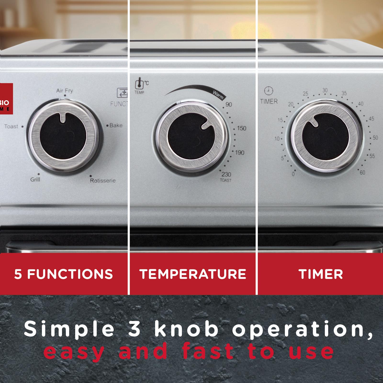 Sensiohome Roast & Chill – Mega 21L Capacity Air Fryer Oven + Grey 10L Mini Fridge - Value Bundle