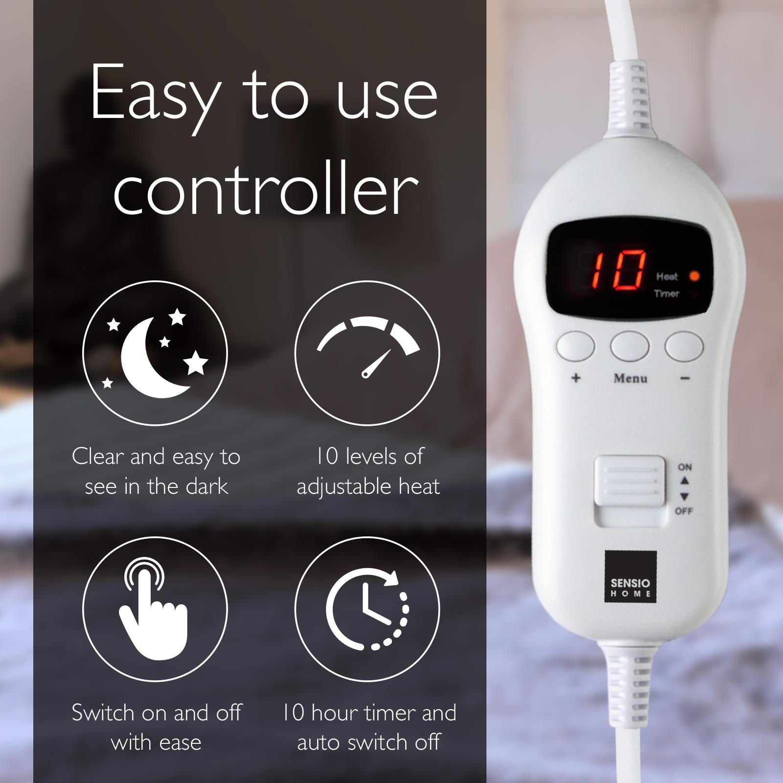 Sensiohome Snug Set – Grey Luxury Heated Throw + Foot Warmer - Value Bundle