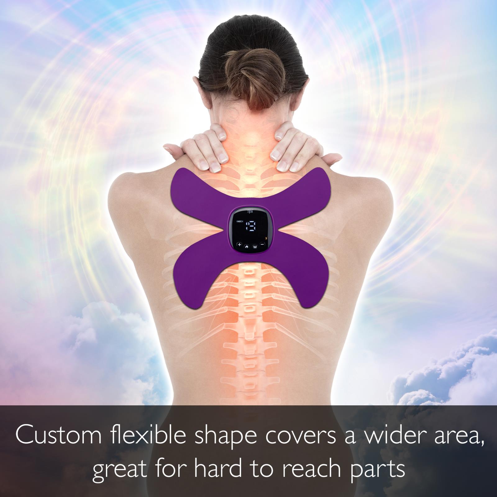 Sensio Spa Wireless EMS & Heat Massager - Muscle Stimulation & Relaxation, 19 Intensity Levels & 6 Modes, Purple