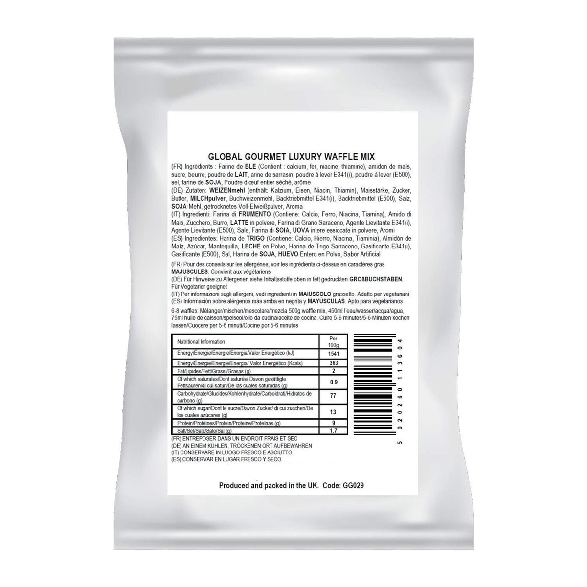 Global Gourmet by Sensio Home Luxury Belgian Style Waffle and Pancake Mix 1KG