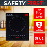 Sensio Home Electric Digital Induction Hob 8 Adjustable Temperature & Power Settings, 6 Cooking Settings