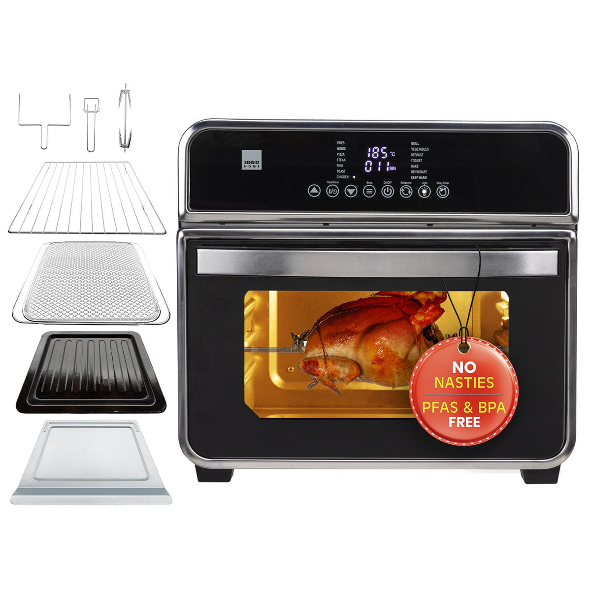 Sensiohome Mash Up – Gourmet Pro 15L Airfryer Oven + Masha Official Electric Potato Masher - Value Bundle
