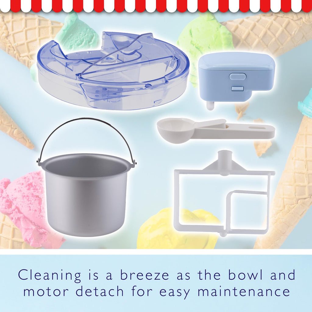 Sensio Home Icy Treats Ice Cream & Dessert Maker, Professional Fast, Recipes Included, Blue