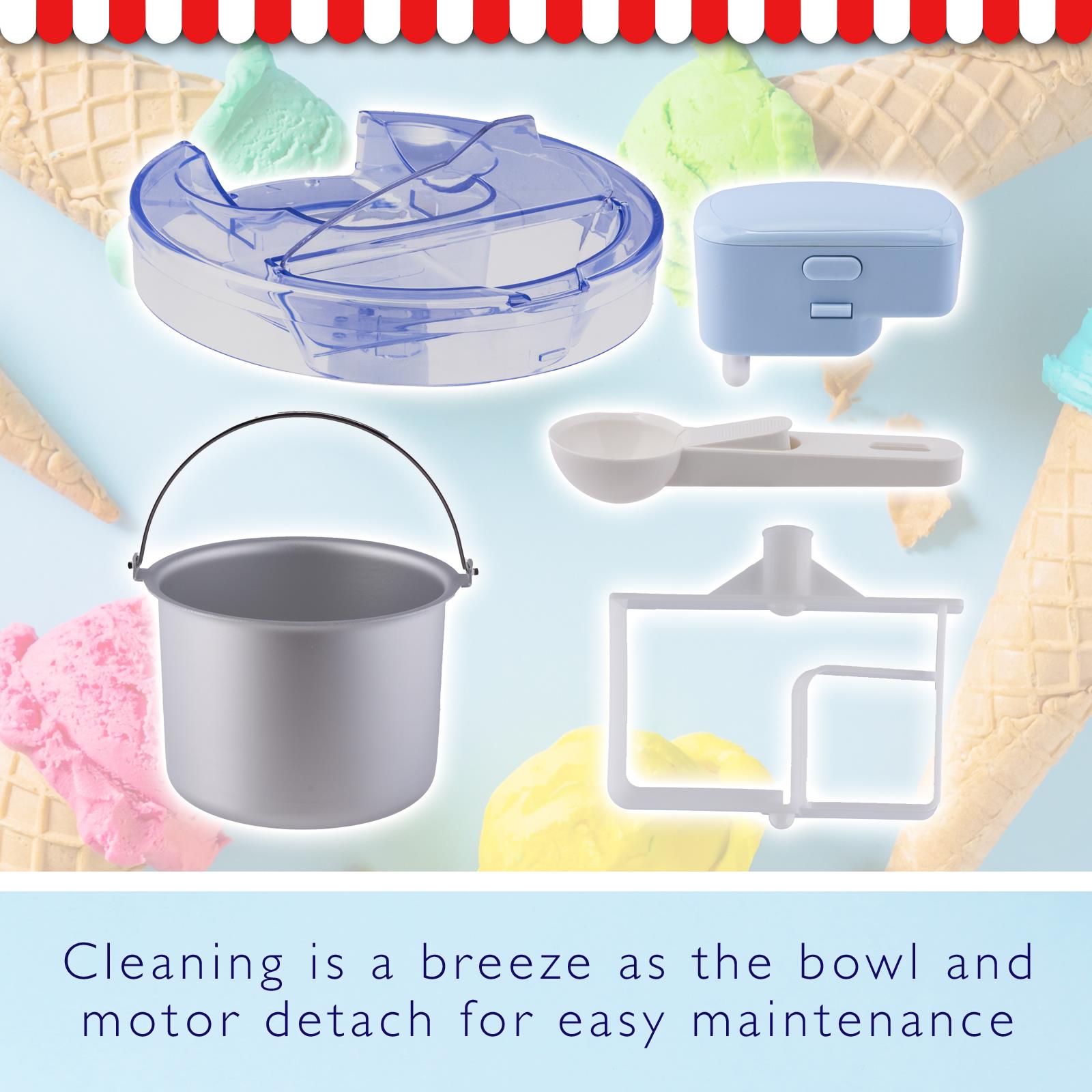 Sensio Home Icy Treats Ice Cream & Dessert Maker, Professional Fast, Recipes Included, Blue