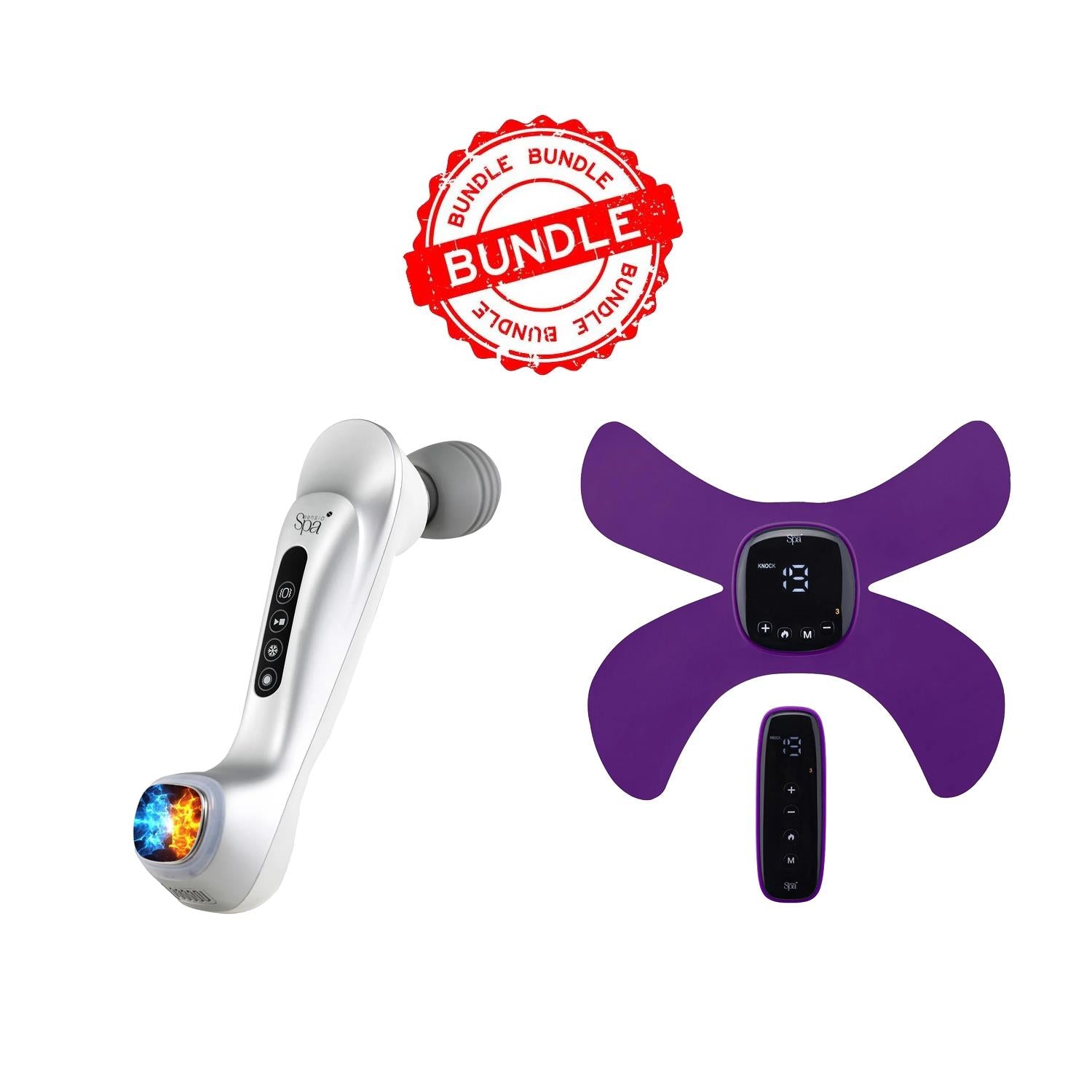 Sensiohome Glow Flow – Hot & Cold Massager + EMS & Heat Massager Purple - Value Bundle