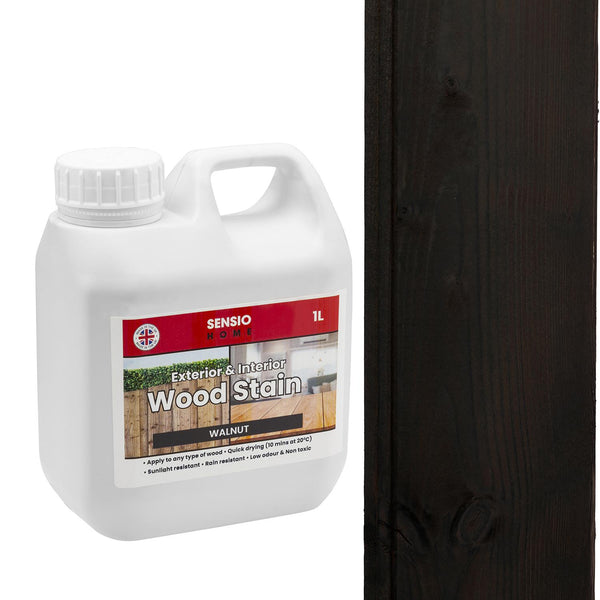 Sensio Home Walnut Wood Stain Big Value 1L Size Water Based Non Toxic