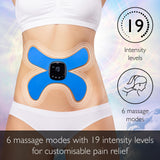 Sensio Spa Wireless TENS EMS & Heat Massager for Pain Relief, Nerve Muscle Stimulator With 19 Intensity Levels & 6 Modes, Blue