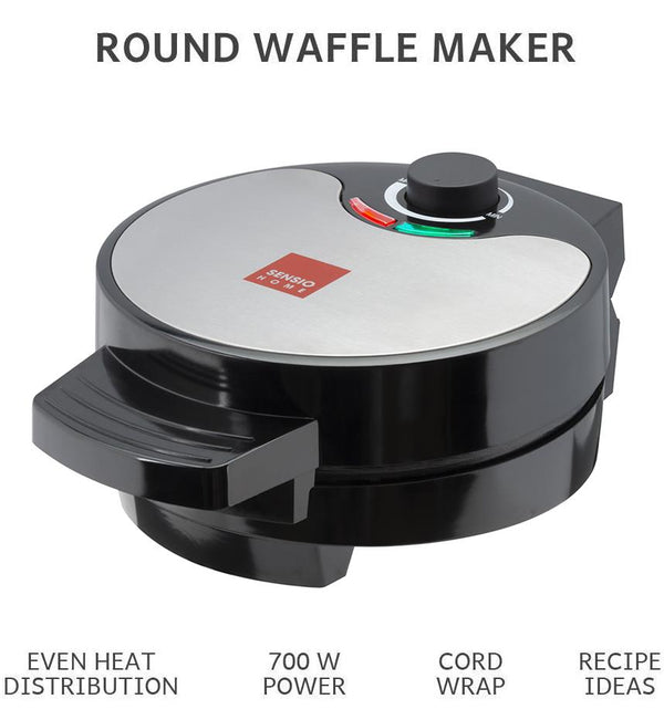 Sensiohome Toast Party – Round Waffle Maker + 3 in 1 Waffle, Sandwich, Grill & Panini Maker - Value Bundle