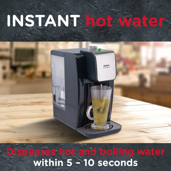 Sensio Home Instant Hot Water Dispenser - Integrated Water Filter - Variable Temperature Control – 2.2L