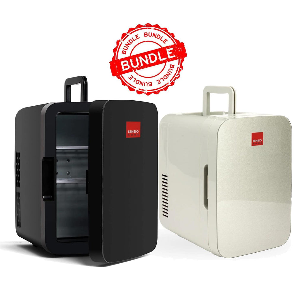 Sensiohome Frost Mix – Grey 10L Mini Fridge + Black 15L Mini Fridge - Value Bundle