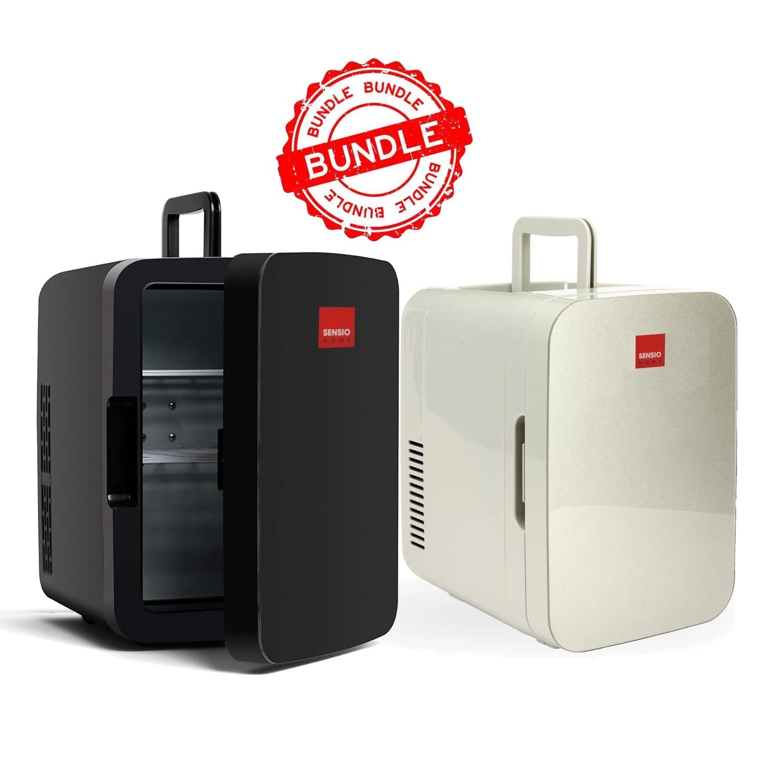 Sensiohome Frost Mix – Grey 10L Mini Fridge + Black 15L Mini Fridge - Value Bundle