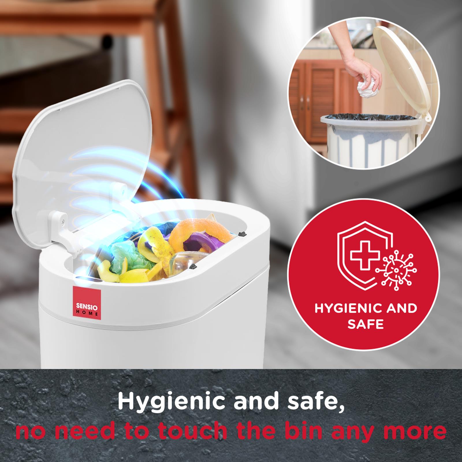 Sensio Home 5 Litre Waterproof Motion Sensor Trash Can Dust Bin with Auto Lid