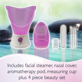 Sensio Spa Facial Steamer & Nasal Inhaler with Aromatherapy Pod & 4 Piece Beauty Tools