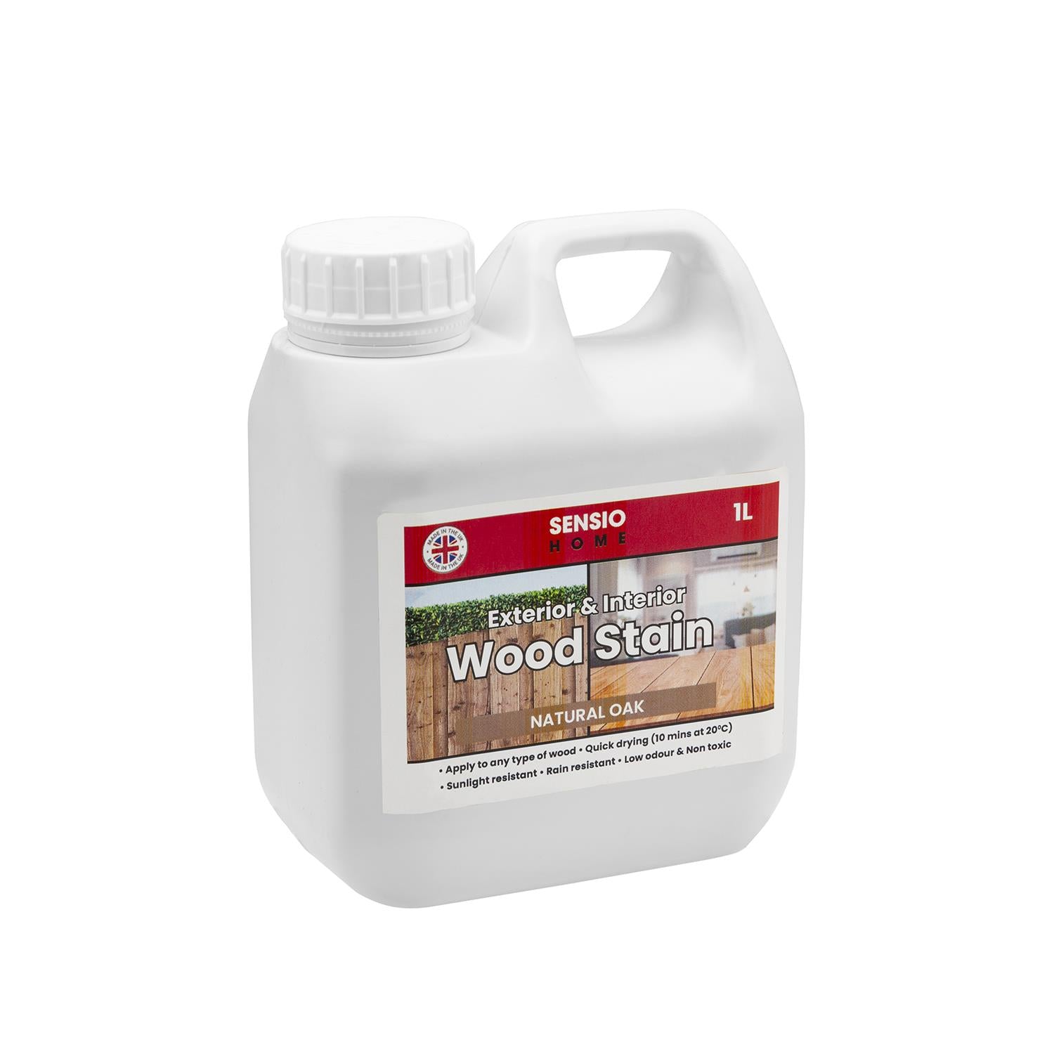 Sensio Home Natural Oak Wood Stain Big Value 1L Size Water Based Non Toxic