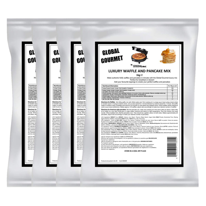 Global Gourmet by Sensio Home Luxury Belgian Style Waffle & Pancake Mix 4 x 1KG