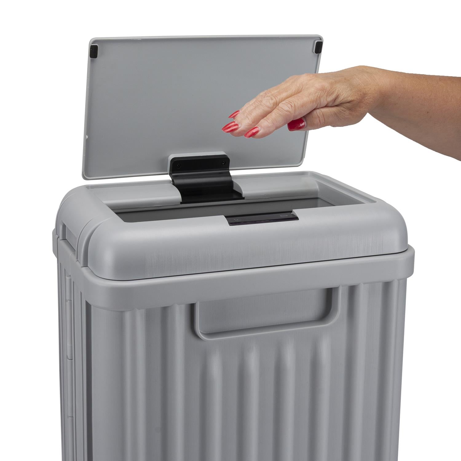 Sensio Home 50 Litre Large Waterproof Motion Sensor Trash Can Dust Bin with Auto Lid, Grey