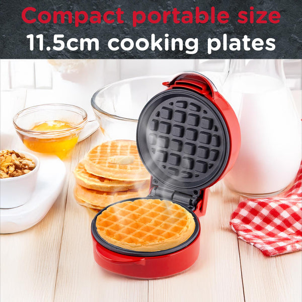 Global Gourmet by Sensio Home Mini Waffle Maker Machine Red 550W