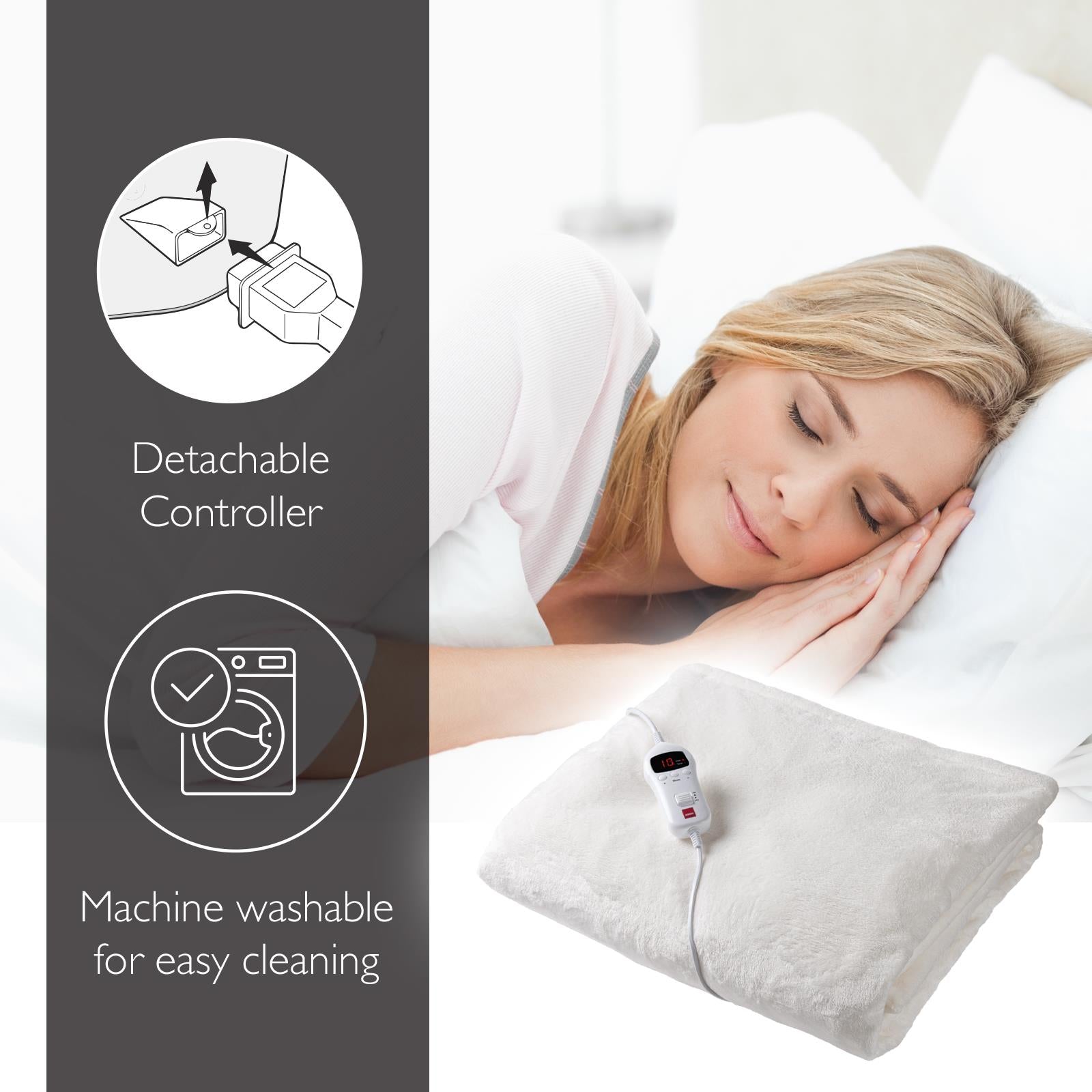 Sensiohome Cozy Kit – Cream Luxury Heated Throw + Foot Warmer - Value Bundle