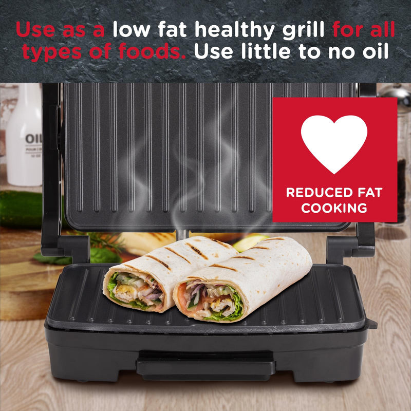 Sensio Home Panini Press, Sandwich Toaster & Health Grill - Non-Stick Easy Clean Plates