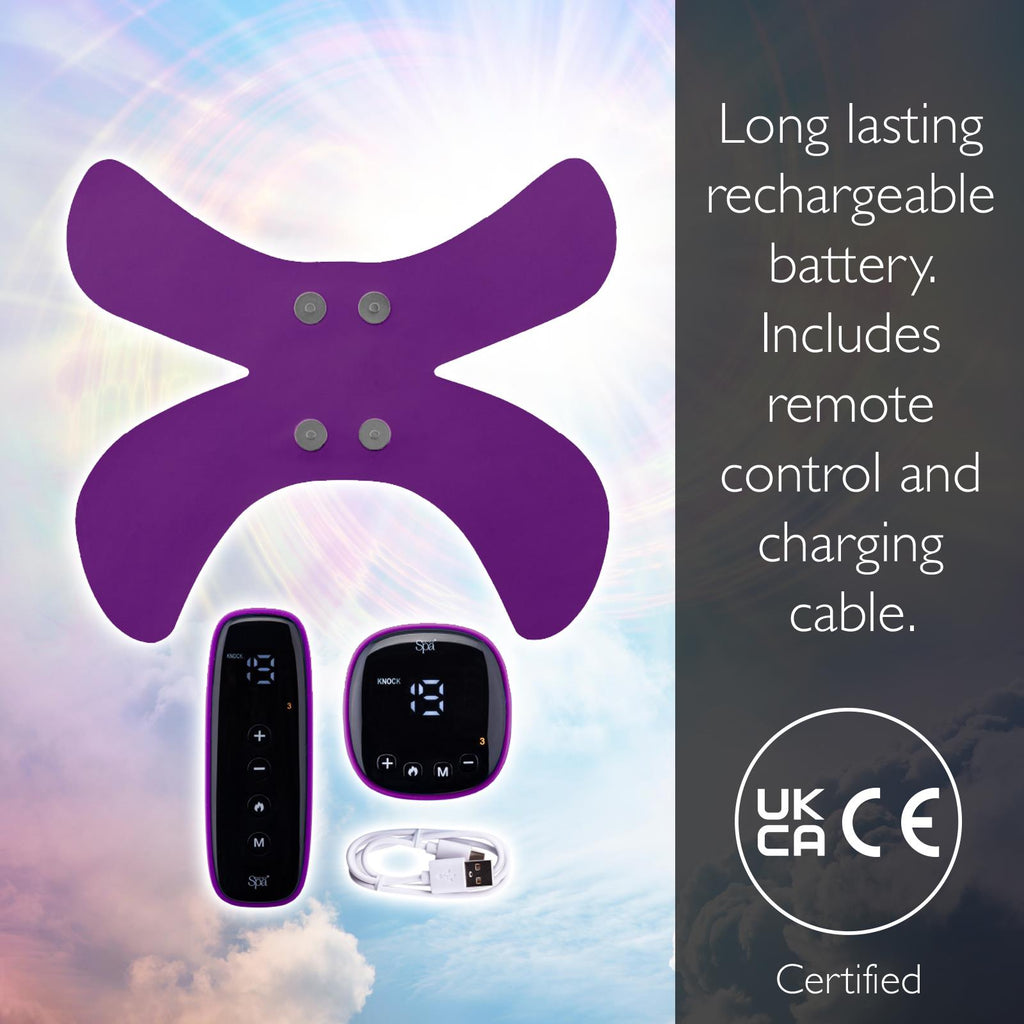 Sensio Spa Wireless EMS & Heat Massager - Muscle Stimulation & Relaxation, 19 Intensity Levels & 6 Modes, Purple