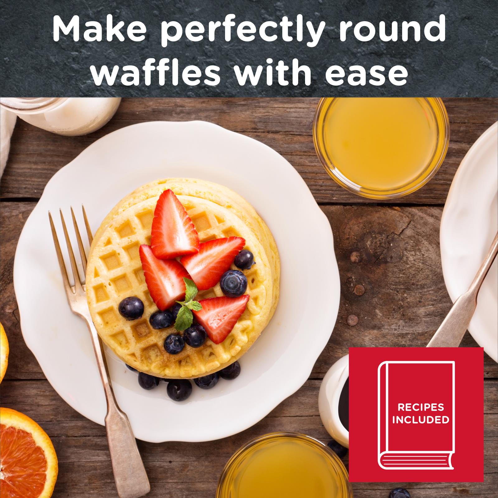 Global Gourmet by Sensio Home Mini Waffle Maker Machine Red 550W