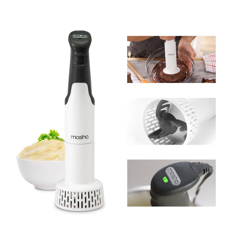 Masha by Sensio Home Official Electric Potato Masher | Hand Blender 3-in-1 Set Multi Tool - Blends, Purees and Whisks