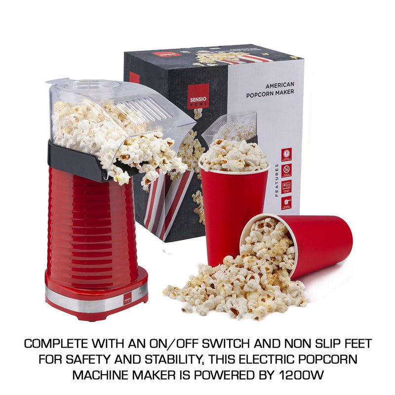 1200W Mini Home Popcorn Machine Plug-In Hot-Air Oil-Free Popcorn