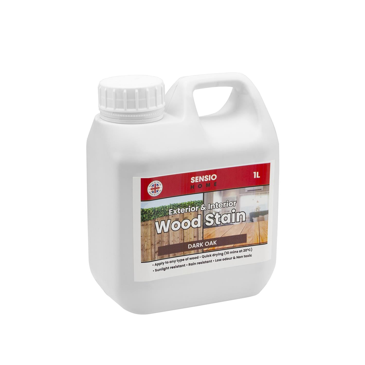 Sensio Home Dark Oak Wood Stain Big Value 1L Size Water Based Non Toxic