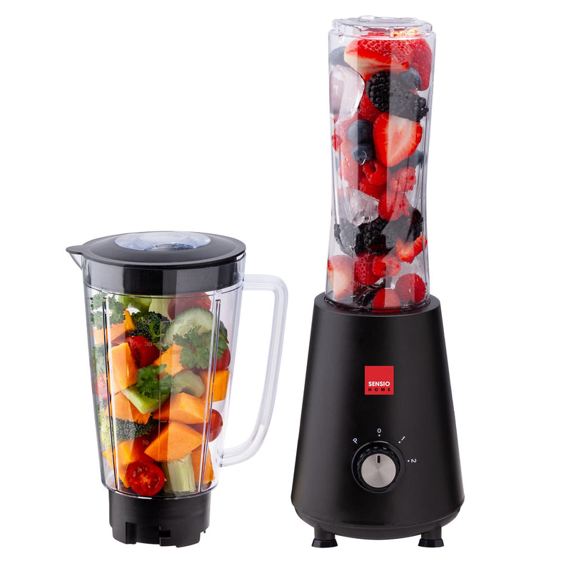 Sensio Home Personal Blender Smoothie Maker - BPA Free 1L & 600ml Portable Sports Bottles