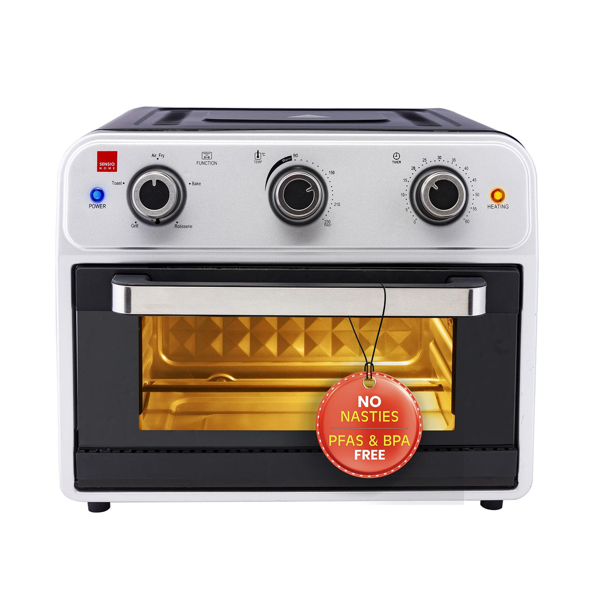Sensio Home Mega 21L Capacity Air Fryer Oven, Family Size Healthy Cooking, 1800W Multifunctional