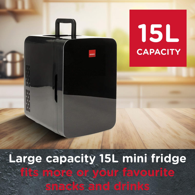 Sensiohome Frost Mix – Grey 10L Mini Fridge + Black 15L Mini Fridge - Value Bundle