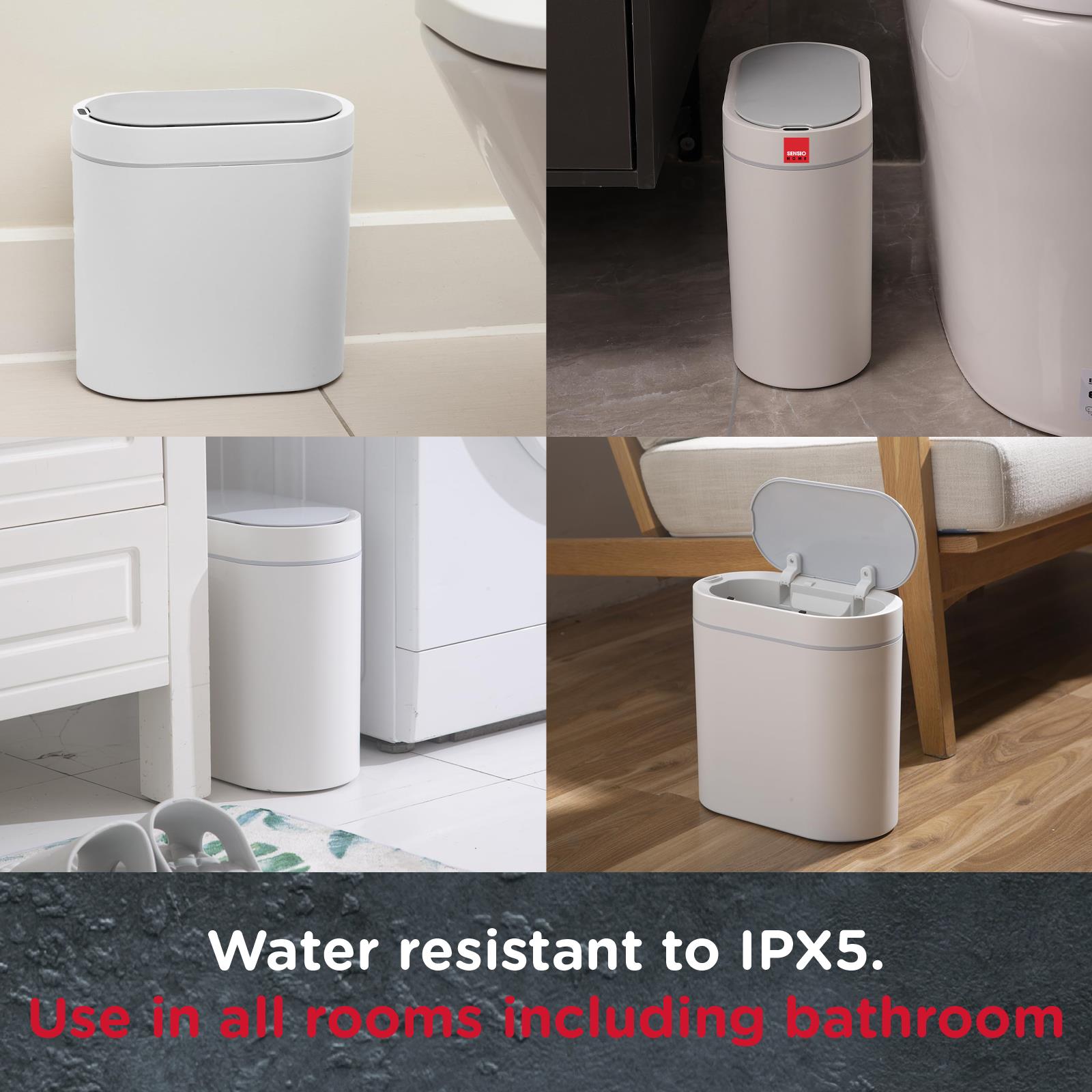 Sensio Home 5 Litre Waterproof Motion Sensor Trash Can Dust Bin with Auto Lid
