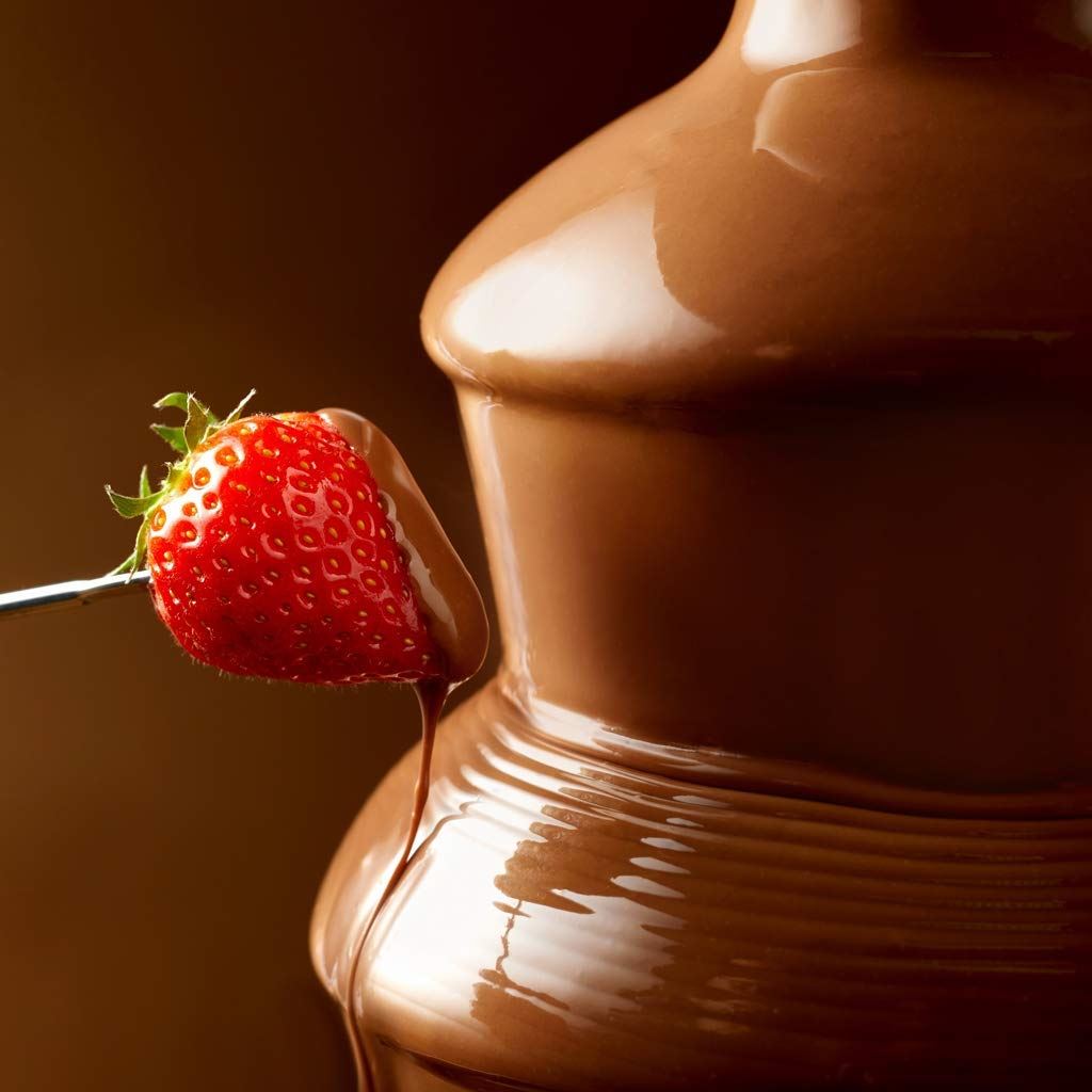 Global Gourmet by Sensio Home Mini Chocolate Fountain Fondue Set With Party Serving Tray Included