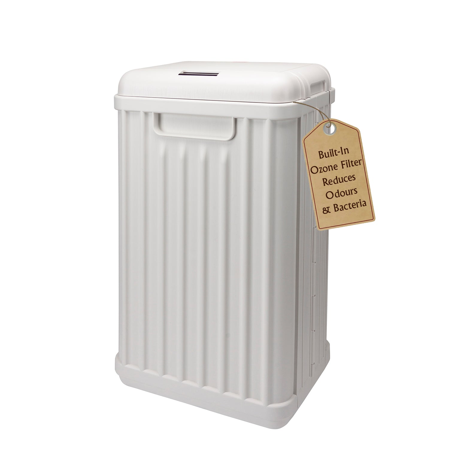 Sensio Home 50 Litre Large Waterproof Motion Sensor Trash Can Dust Bin with Auto Lid, White