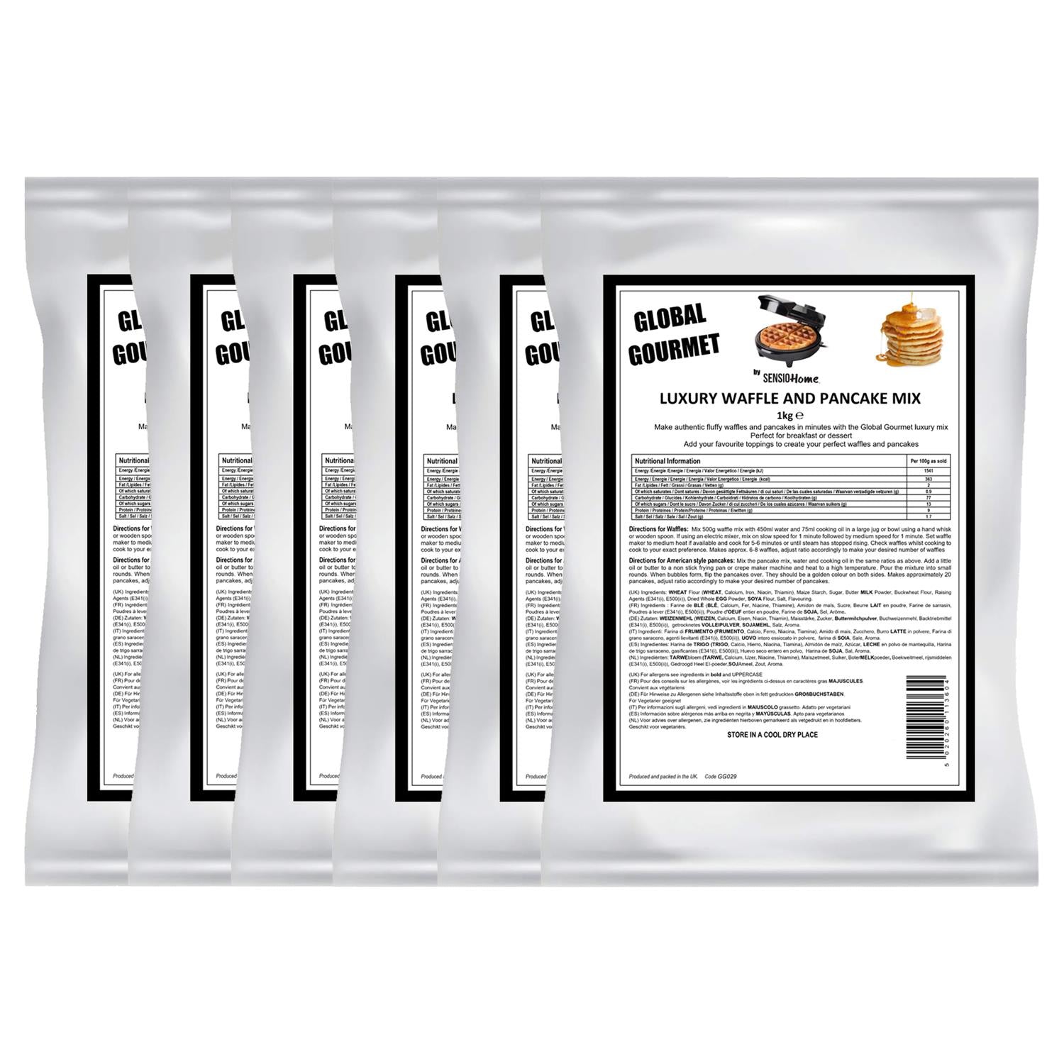 Global Gourmet by Sensio Home Luxury Belgian Style Waffle & Pancake Mix 6 x 1KG