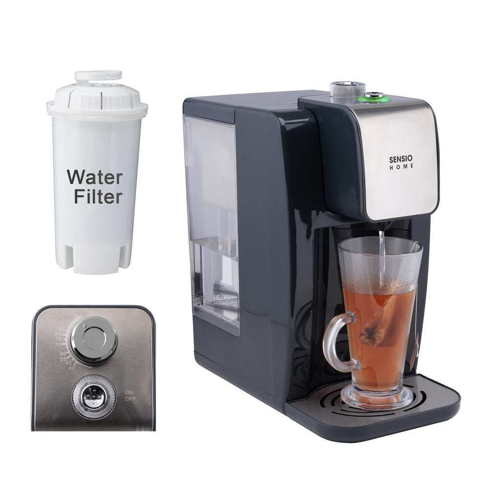 Sensio Home Instant Hot Water Dispenser - Integrated Water Filter - Variable Temperature Control – 2.2L