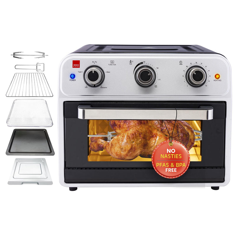 Sensiohome Roast & Chill – Mega 21L Capacity Air Fryer Oven + Grey 10L Mini Fridge - Value Bundle