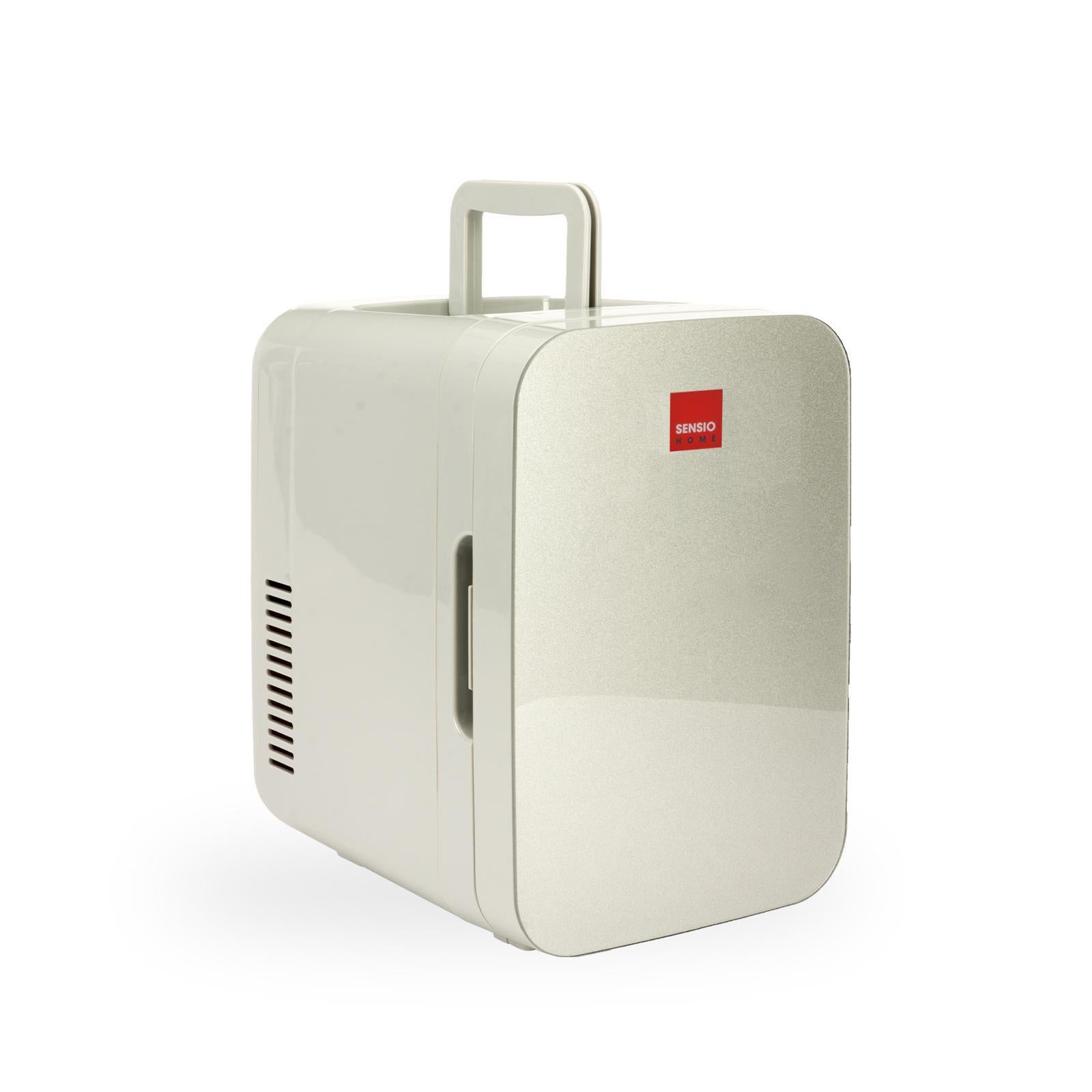 Sensio Home 10L Mini Fridge Cooler & Warmer | AC+DC Power - 12v, UK & EU Plug (Silver)
