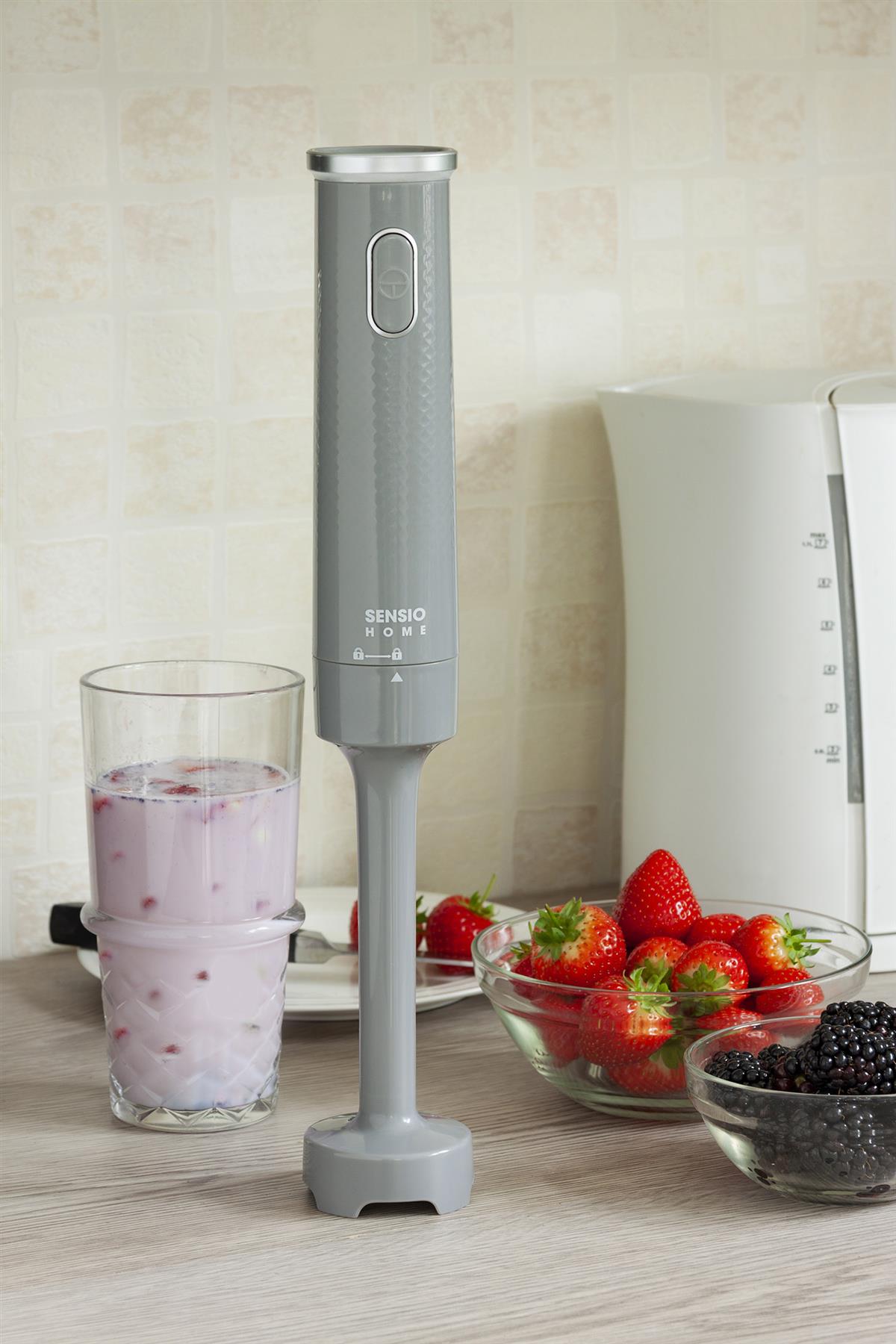 Sensio Home Hand Blender Cool Grey 200W Stick Immersion Blender
