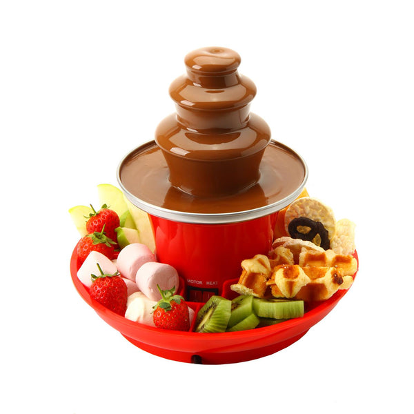 Global Gourmet by Sensio Home Mini Chocolate Fountain Fondue Set With Party Serving Tray Included
