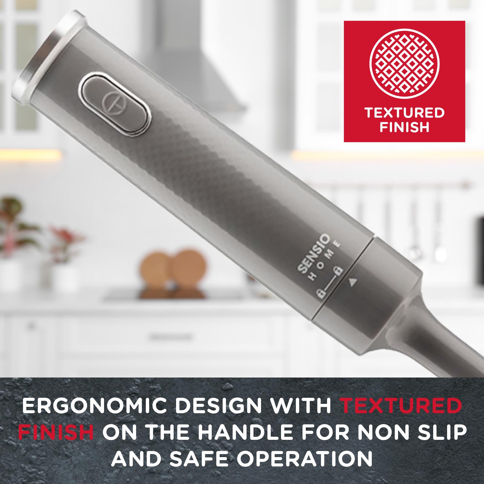 Sensio Home Hand Blender Cool Grey 200W Stick Immersion Blender