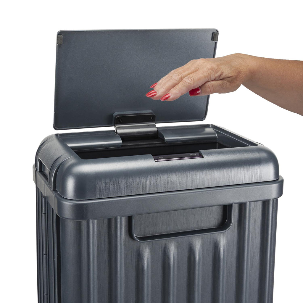 Sensio Home 50 Litre Large Waterproof Motion Sensor Trash Can Dust Bin with Auto Lid, Black