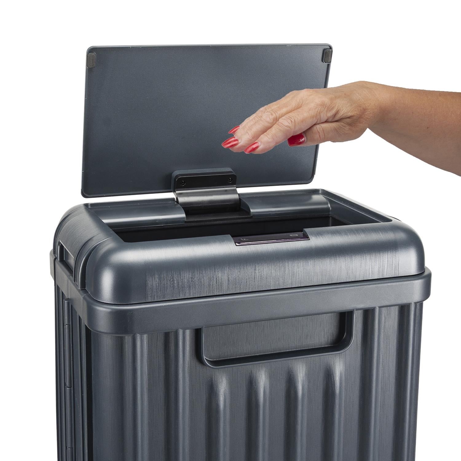 Sensio Home 50 Litre Large Waterproof Motion Sensor Trash Can Dust Bin with Auto Lid, Black