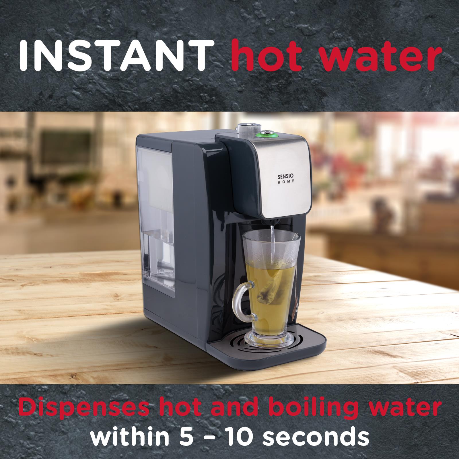 Sensiohome Steamy Bites – Instant Hot Water Dispenser + Deep Fill Sandwich Toaster - Value Bundle