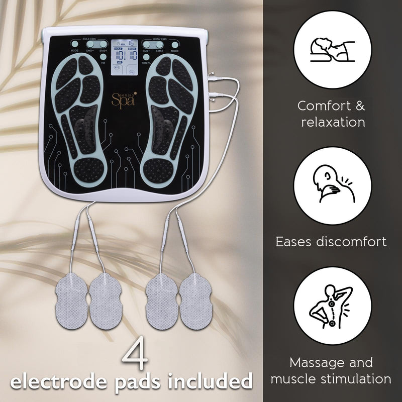 Sensio Spa Foot & Legs EMS Machine with 99 Intensity Levels, Includes 4 Gel Pads