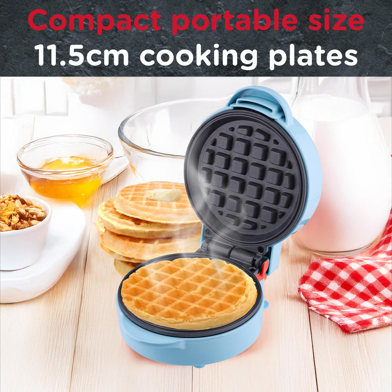 Global Gourmet by Sensio Home Mini Waffle Maker Machine Blue 550W